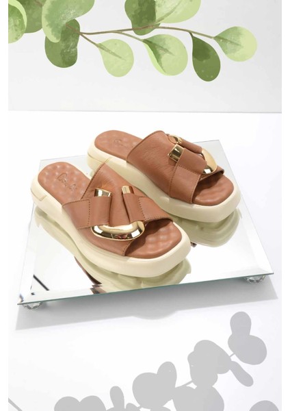 Taba Deri Kadın Terlik Günlük Kullanım İçin Şık ve Rahat Tasarım modelleri