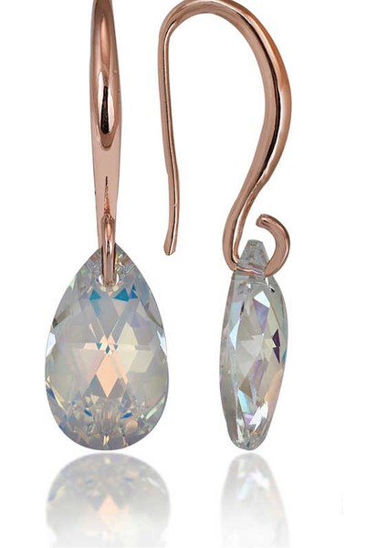 Swarovski Crystal Taşlı Gümüş Damla Sallantılı Kadın Küpe fiyatları