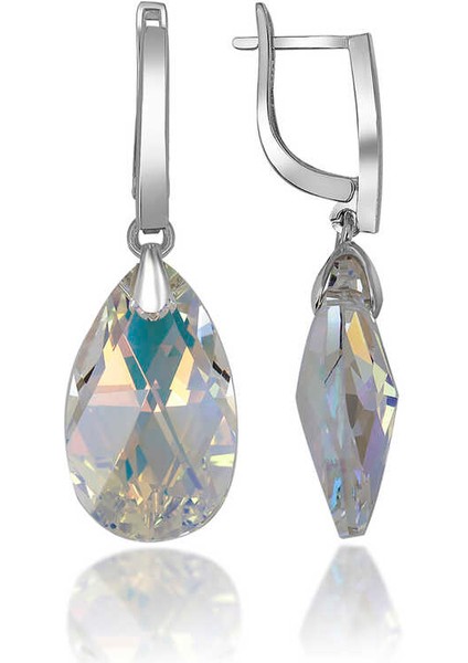 Swarovski Crystal Taşlı Gümüş Damla Sallantılı Kadın Küpe fiyatları
