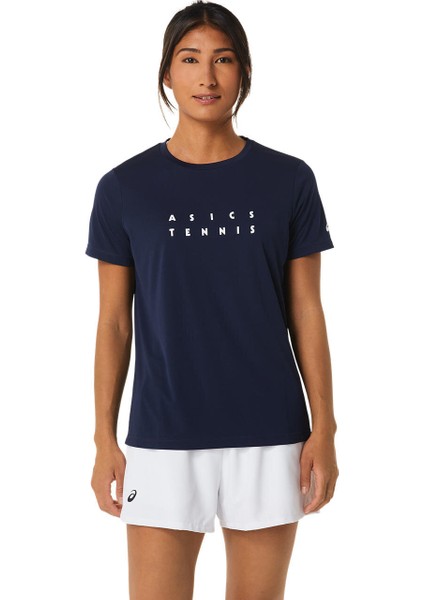 WOMEN COURT GRAPHIC TEE W Lacivert Kısa Kollu Tshirt-2042A259-400