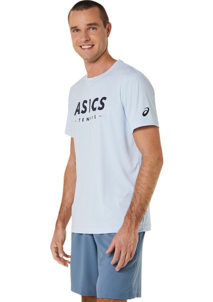 MEN COURT TENNIS GRAPHIC TEE M Mavi Kısa Kollu Tshirt-2041A259-406