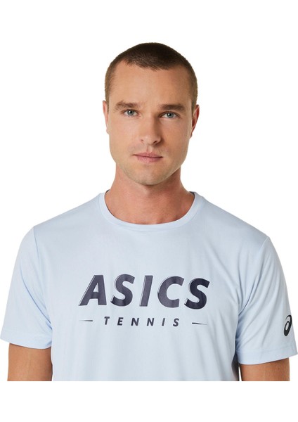 MEN COURT TENNIS GRAPHIC TEE M Mavi Kısa Kollu Tshirt-2041A259-406