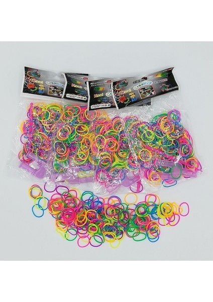 Rengarenk Bileklik Yapma Seti Rainbow Loom Bands 4 Lü Yedek Paket