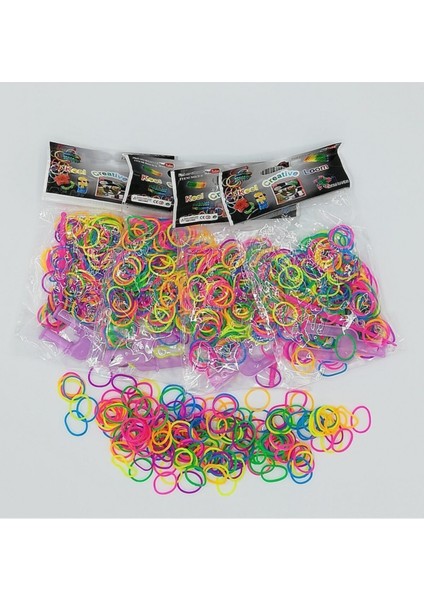 Rengarenk Bileklik Yapma Seti Rainbow Loom Bands 4 Lü Yedek Paket