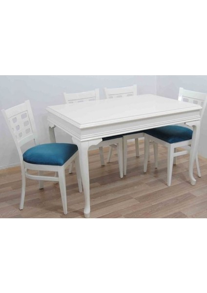 Masa-sandalye ST Tk Model 9GÖZ Kayın Retro Parlak beyaz Sandalye Sabit masa Köşe