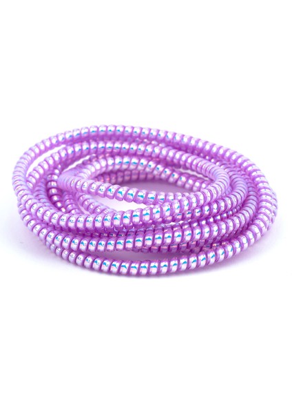Şarj Aleti Kablosu Kablo Kordon Koruyucu Spiral Sarma Kılıf Koruma Laser Lilac Shine