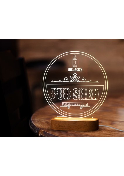 Kişiye Özel Bar Tasarımlı LED Lamba, Gece Lambası, Ev Dekorasyonu, Işıklı Pleksi Biblo-14