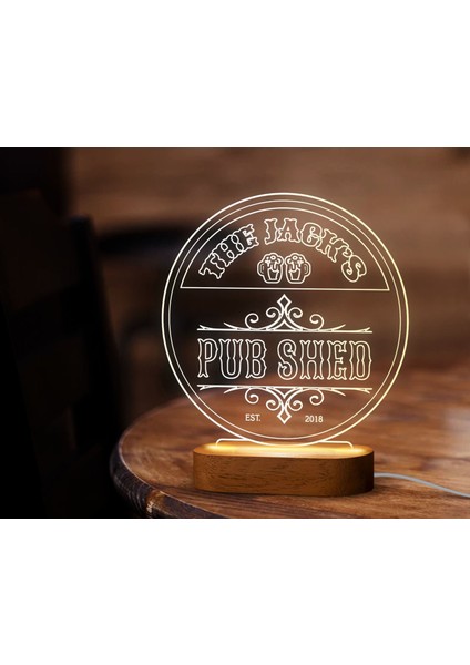 Kişiye Özel Bar Tasarımlı LED Lamba, Gece Lambası, Ev Dekorasyonu, Işıklı Pleksi Biblo-16