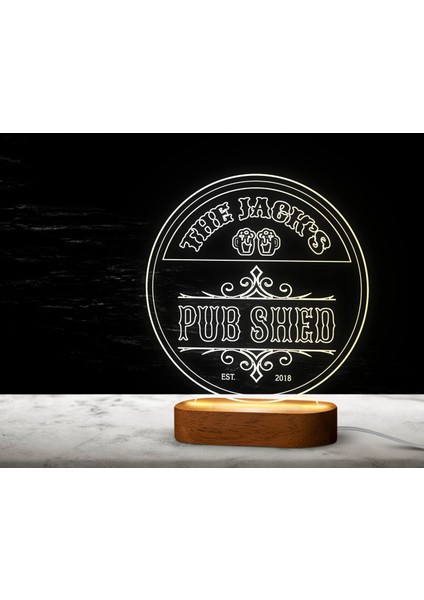 Kişiye Özel Bar Tasarımlı LED Lamba, Gece Lambası, Ev Dekorasyonu, Işıklı Pleksi Biblo-16 fiyatları