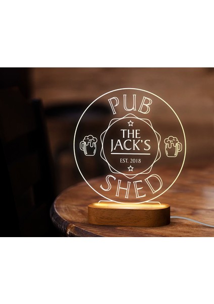 Kişiye Özel Bar Tasarımlı LED Lamba, Gece Lambası, Ev Dekorasyonu, Işıklı Pleksi Biblo-17