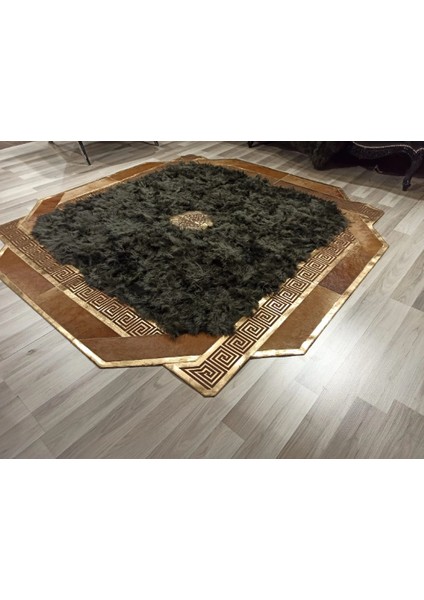 Gold Varaklı Yeşil Toskana Halı 120 X 180 Cm