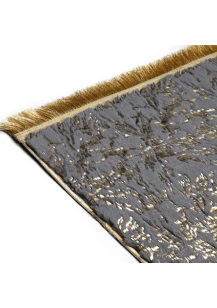 Antrasit Gold Kuşayağı Bordürlü Peluş Halı 120 X 180 Cm modelleri