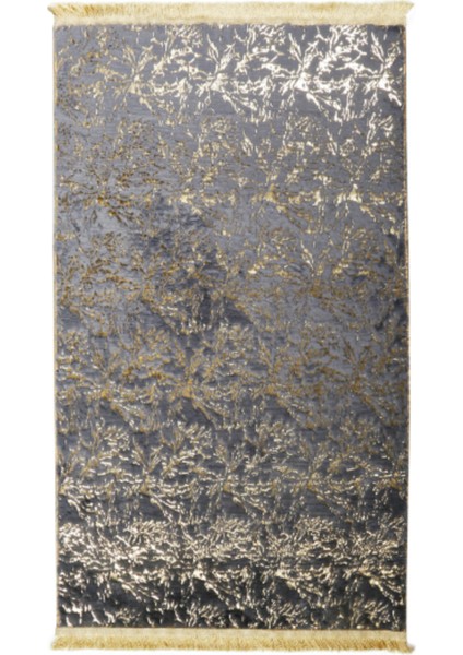 Antrasit Gold Kuşayağı Bordürlü Peluş Halı 160 X 230 Cm