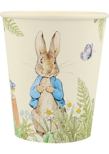 - Peter Rabbit In The Garden Cups - Peter Rabbit Bahçede Bardaklar - 8'li