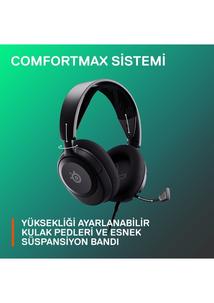 Steelseries Arctis Nova 1 Kablolu Mikrofonlu Oyuncu Kulaklığı Kutusuz