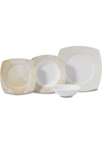Serra Collection 24 Parça Kare Yemek Takımı