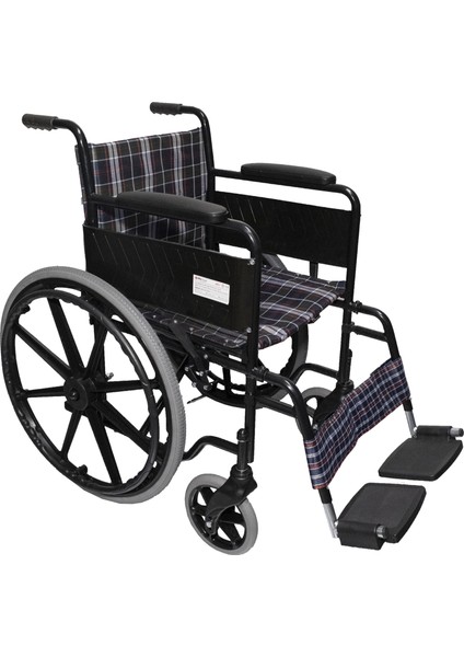 Manuel Tekerlekli Sandalye (Plastik Jantlı, Ekose)