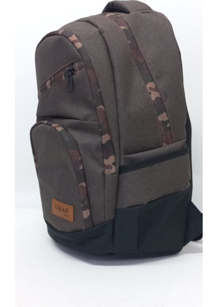 Rowan Kahverengi Özeldesenli Fermuar Suya Dayanıklı Laptopbölmeliokul Sırtçantası modelleri