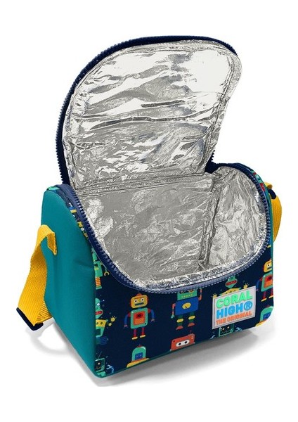 Çanta Coral High Kids Lacivert Robot Desenli Çanta Beslenme Kalemlik 3'lü Set
