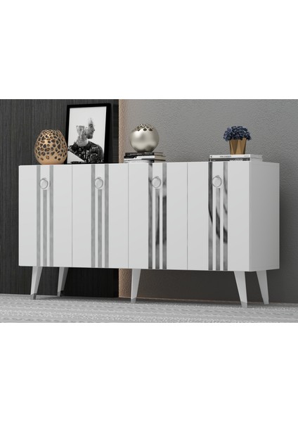 150 cm Işıl Konsol Beyaz-Gümüş