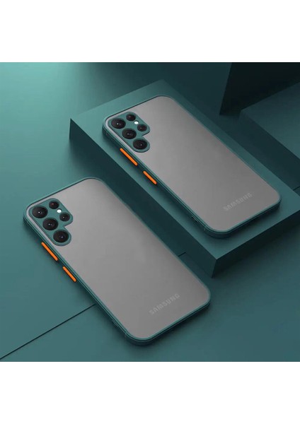 Galaxy S22 Ultra Kılıf 3D Kamera Korumalı Arkası Mat Kenarları Renkli Smoke Case