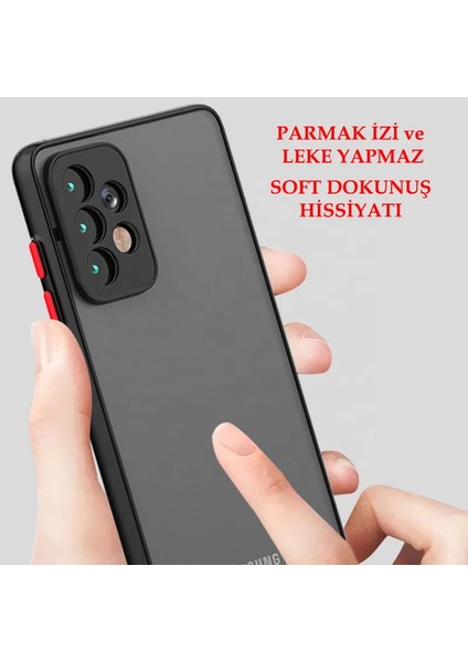 Galaxy A73 Kılıf 3D Kamera Korumalı Arkası Mat Kenarları Renkli Smoke Case