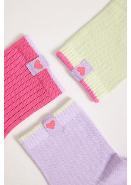 3 lü Paket Fairytale Kadın Soket Çorap Çok Renkli