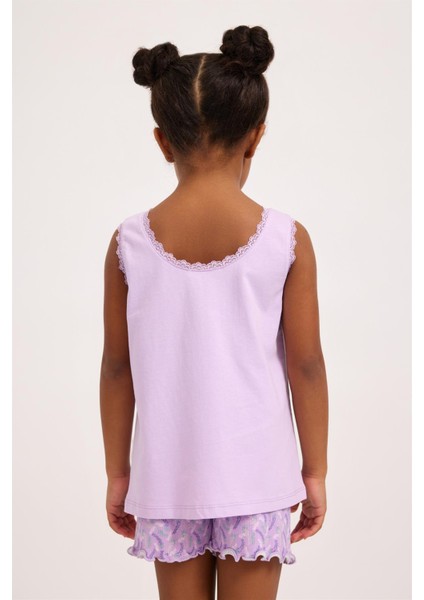 Lavender Kız Çocuk Dantelli Pijama Üst Lila fiyatları