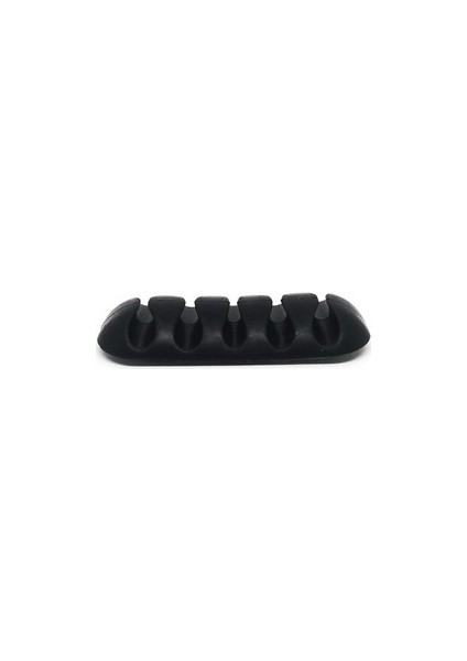 3lü Kablo Organizer - Kablo Tutucu 5 Kanallı / Siyah - 3 Paket x 3 Adet