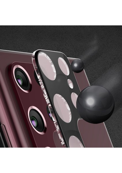 Galaxy S23 Ultra ile Uyumlu Kamera Lens Koruma ile Uyumlu Halcyon Tam Kaplayan Kamera Koruma Siyah modelleri