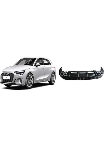 Audi A3 Sedan 2021+ Çift Egzoz Difüzör