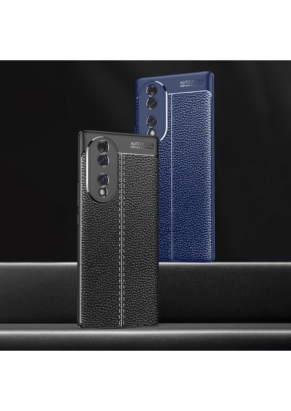 Huawei Honor 70 Kılıf Rugan Armor Deri Görünümlü Parmak İzi Yapmaz Dayanıklı Niss Silikon Kapak