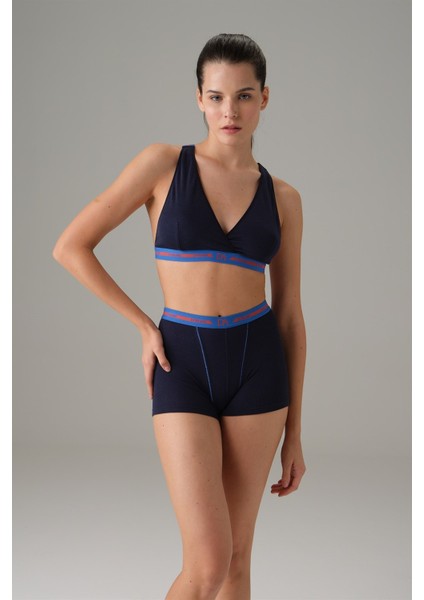 Kadın Lacivert Boxer Model Şort 8161