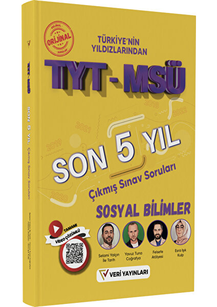 Veri Yayınları Tyt-Msü Sosyal Bilimler Son 5 Yıl Video Çözümlü Orijinal Çıkmış Sorular ve Çözümleri 2023