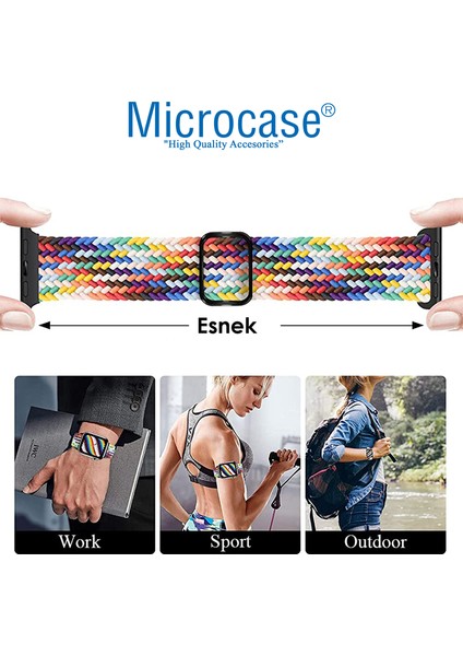 Apple Watch Se 2022 44 mm Için Esnek Örgülü Kumaş Kordon Kayış - KY45-2 fırsatları