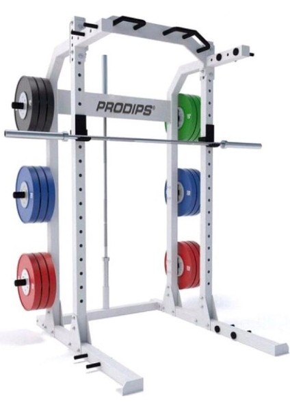 Power Squat Kafes Rack Çalışma ve Plaka Depolama Istasyonu White