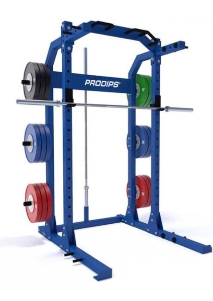 Power Squat Kafes Rack Çalışma ve Plaka Depolama Istasyonu Blue