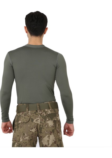 Haki Kısa Kol Microfiber T-Shirt - Sporcu Tişörtü fiyatları