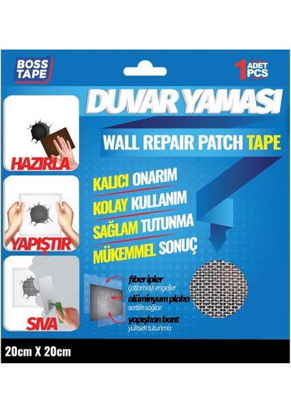 Duvar Delik Kapama Yaması 20cmx20cm