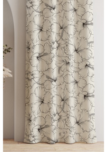 Ays Home Ebegümeci Desen Fon Perde