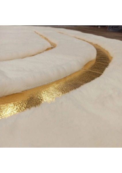 Gold Varaklı Oval Peluş Halı & Paspas 160 x 230 cm modelleri