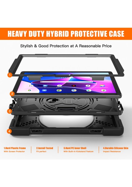 Lenovo Sekmesi Için Silikon + Pc Tablet Kasası M10 10.1 3. Nesil (Yurt Dışından) modelleri
