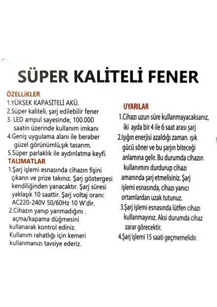 10W Kanburl Feneri Uzun Ömürlü