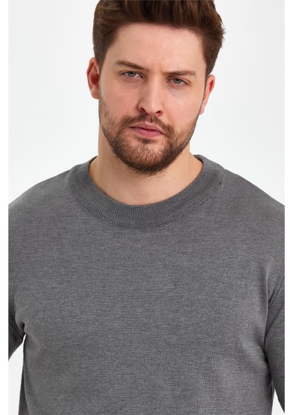 Füme Erkek Yarım Balıkçı Düz Triko T-SHIRT-TRZ19129R14S