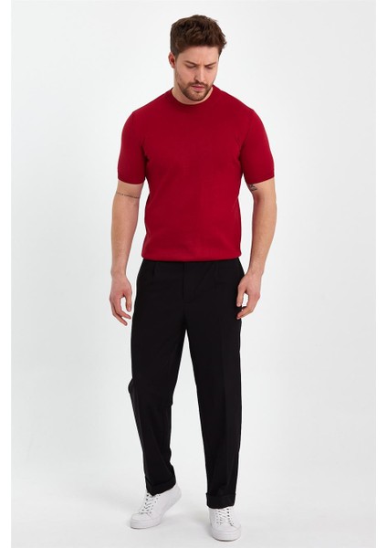 Kırmızı Erkek Yarım Balıkçı Düz Triko T-SHIRT-TRZ19129R06S fiyatları