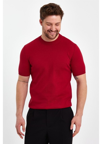Kırmızı Erkek Yarım Balıkçı Düz Triko T-SHIRT-TRZ19129R06S indirimleri