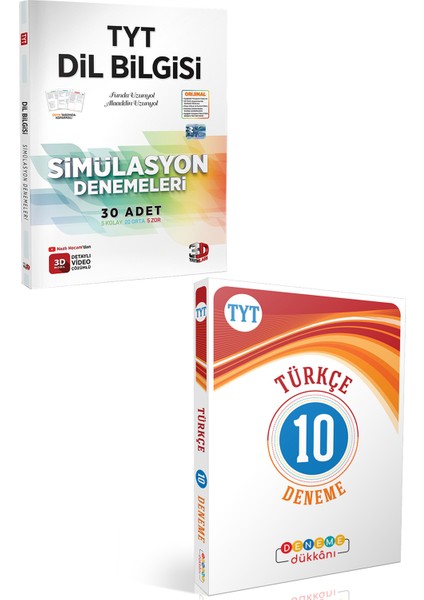 2023 3D Yayınları TYT Dil Bilgisi Deneme+Deneme Dükkanı TYT Türkçe 10 Deneme