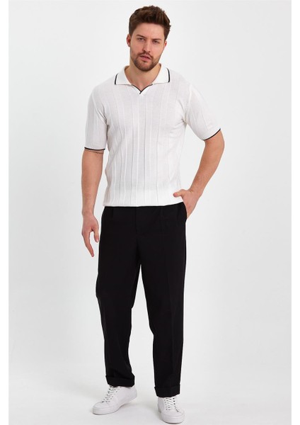 Beyaz Erkek Polo Yaka Çizgili Triko T-SHIRT-TRZ19109R05S indirimleri