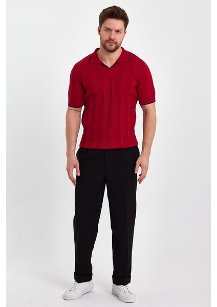 Kırmızı Erkek Polo Yaka Çizgili Triko T-SHIRT-TRZ19109R02S fiyatları