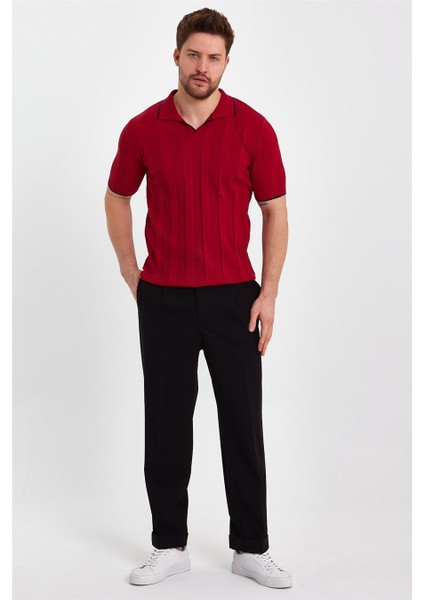 Kırmızı Erkek Polo Yaka Çizgili Triko T-SHIRT-TRZ19109R02S modelleri